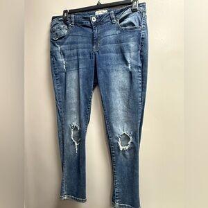 Jessica Simpson Med Blue Distressed Ankle Skinny Jeans